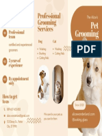 Brown Cream Creative Pet Grooming Trifold Brochure