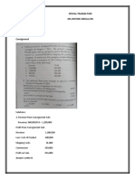 Assignment in Special Transaction 