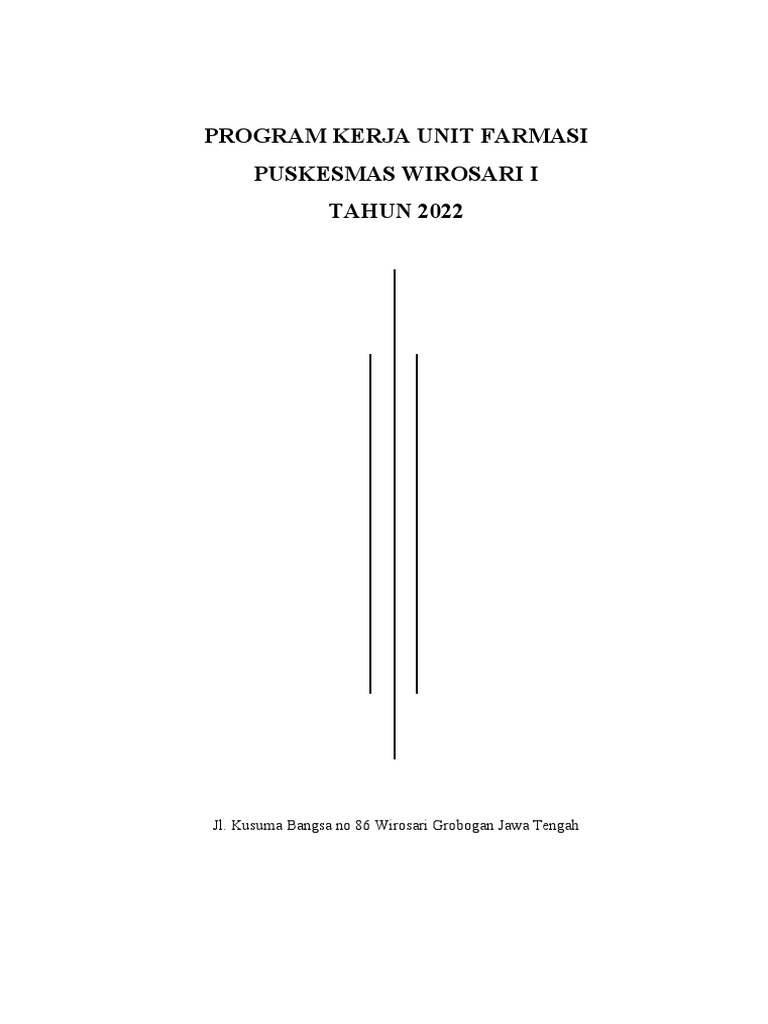 Program Kerja Unit Farmasi Puskesmas Wirosari I | PDF
