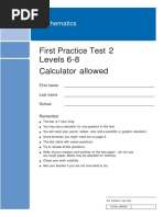 1st Practice Test 2 Levels 6-8 - With Calculator (439kB)