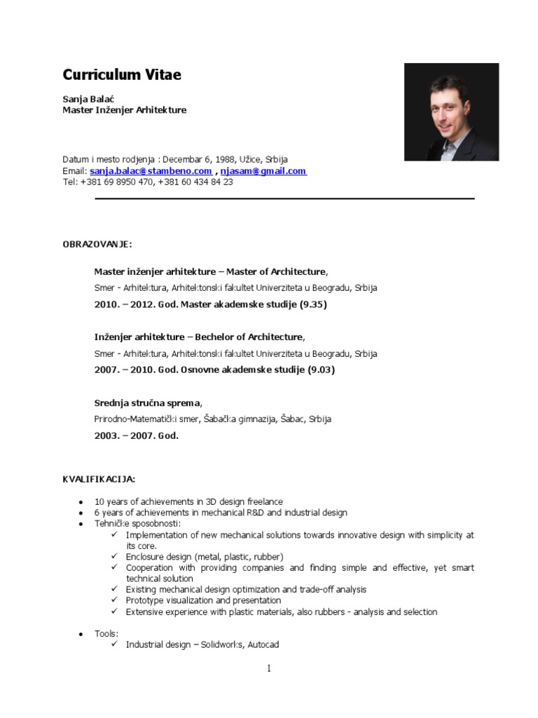 1685463095174_Sanja Balac_CV_EN.2023.05.30 | PDF