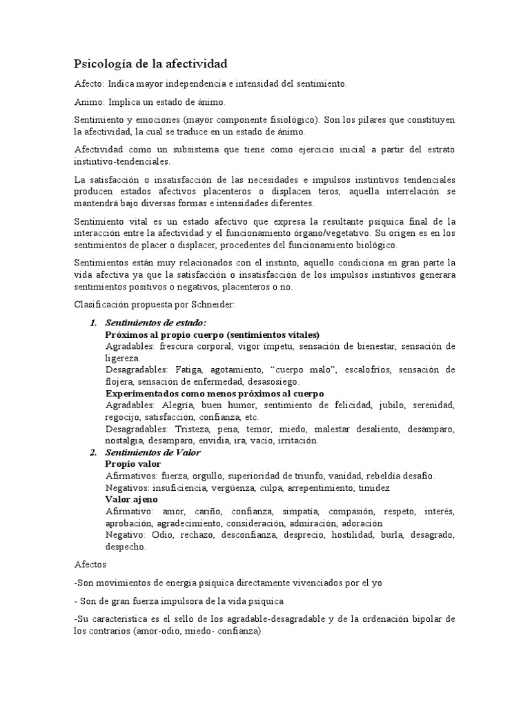 Psicología de la Afectividad y Emociones | PDF | Ansiedad | Las emociones