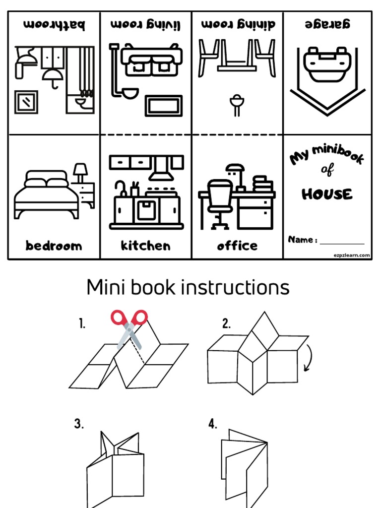 House Rooms Mini Coloring Book | PDF