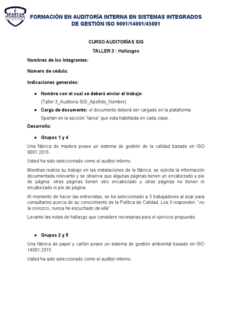 Auditoría Interna en Sistemas de Gestión ISO | PDF | Contralor