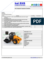 Earth Compactor Roller Inspection Checklist