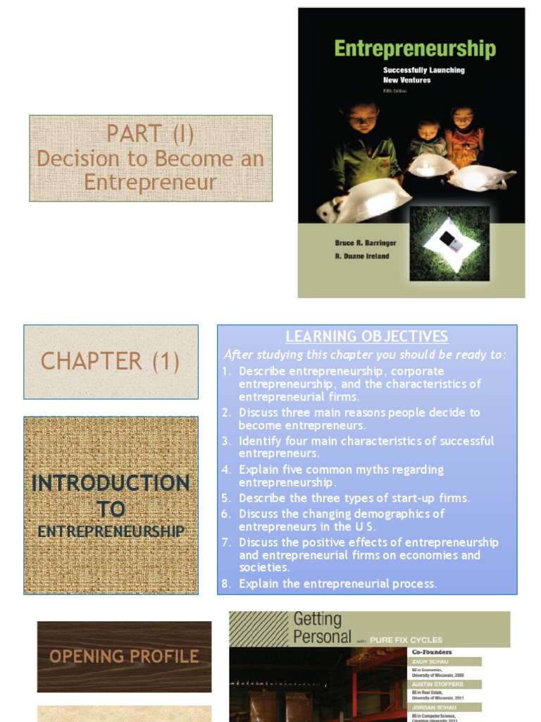 Chap (1) Introduction To Entrepreneurship | PDF | Entrepreneurship ...