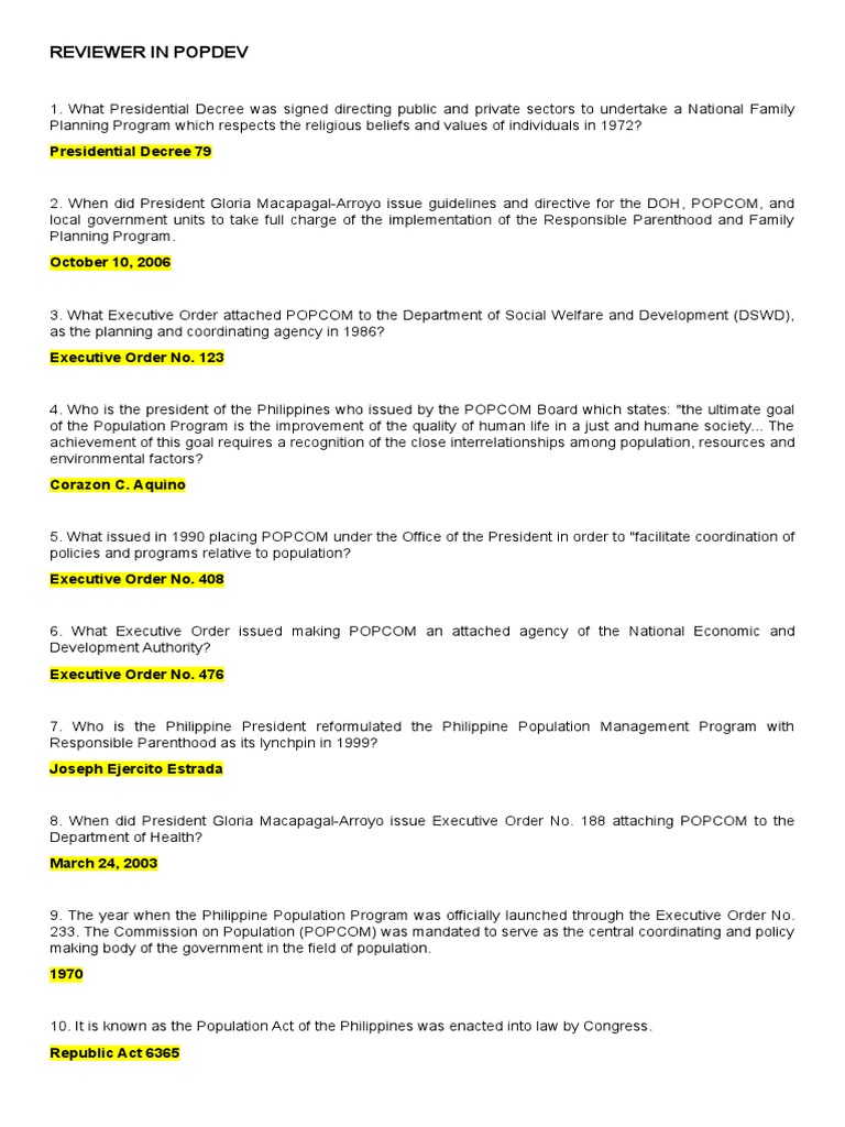 Reviewer in Popdev PDF