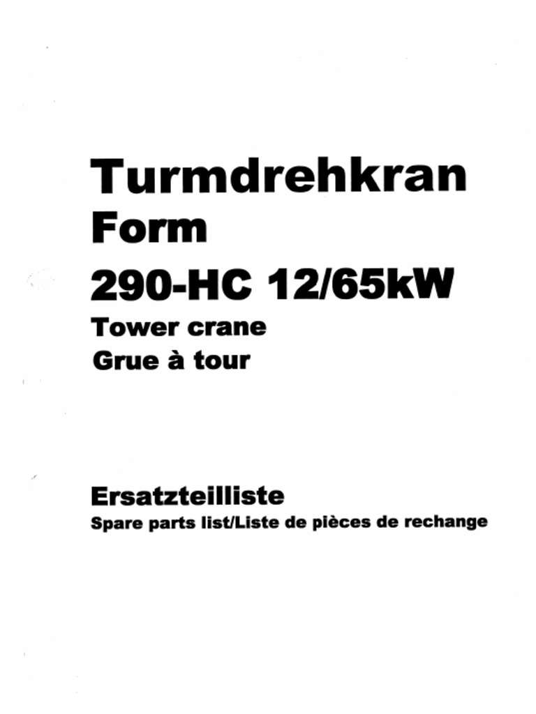 290HCE Spare Parts Book PDF