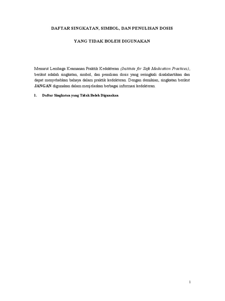 Daftar Singkatan Dan Simbol 1 | PDF