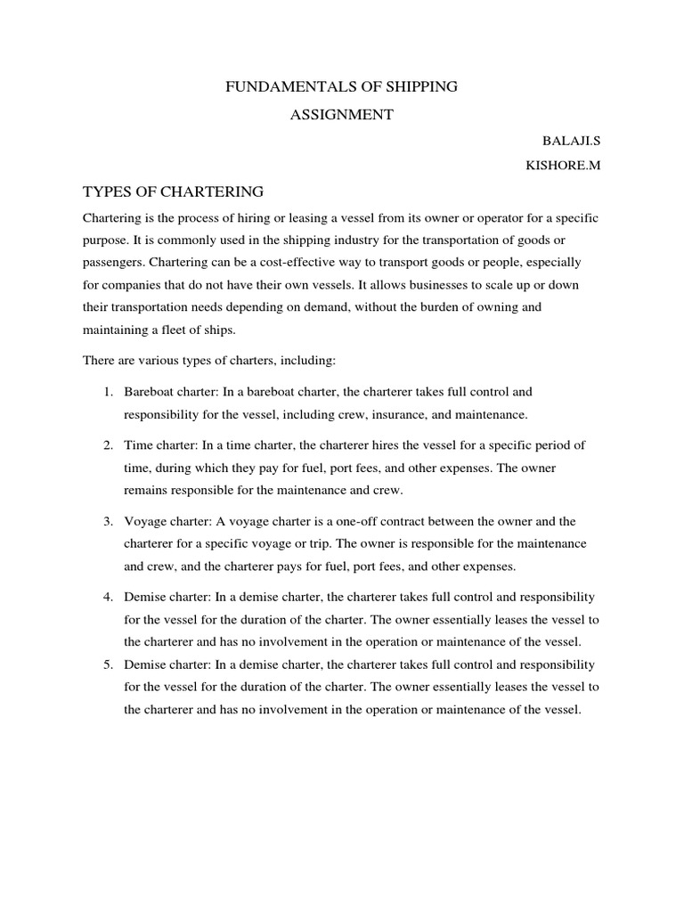Fundamentals of Shipping | PDF