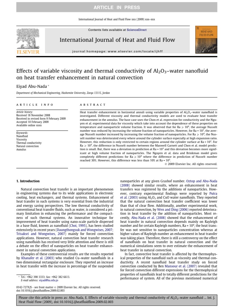 Nanofluid Heat Transfer in Natural Convection | PDF | Heat Transfer ...