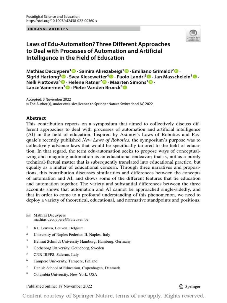Edu-Automation: Approaches to AI in Education | PDF | Finance & Money ...