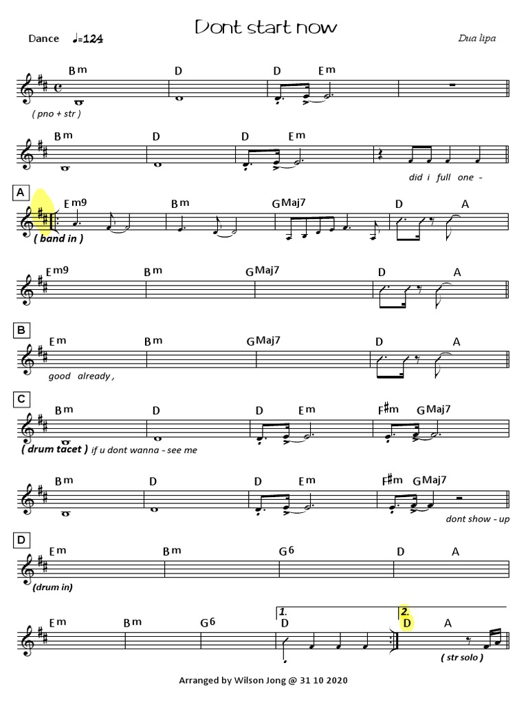 Dont start now pdf contemporary r b british pop songs