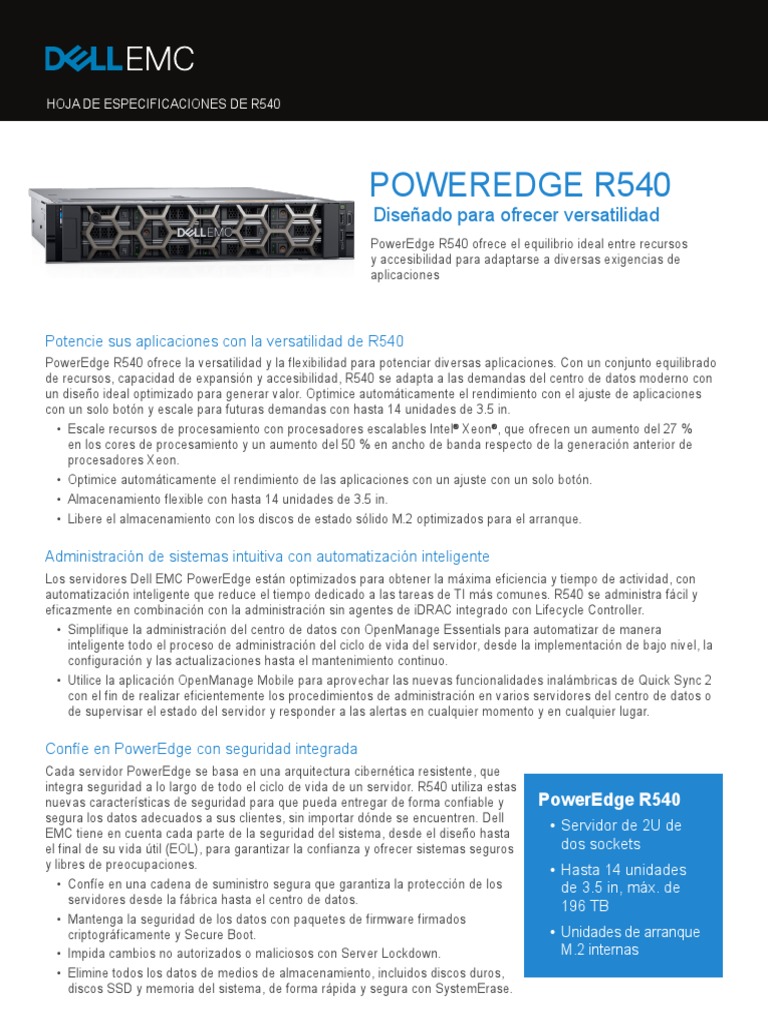 Dell R540 Spec Sheet _ POWEREDGE R640 – FJFDW