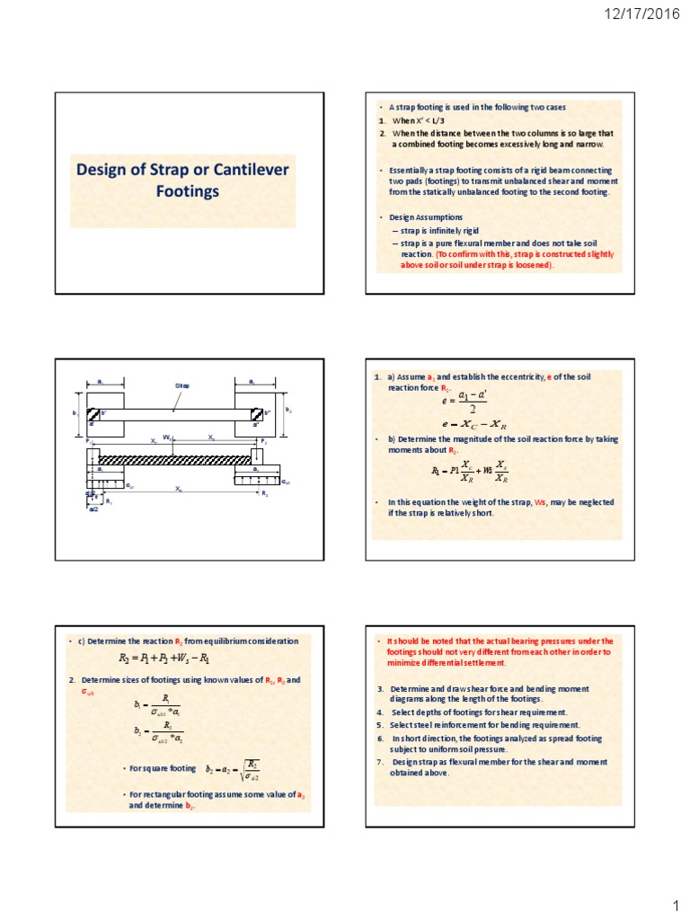 Design of Strap or Cantilever Footings SD PDF Force Building