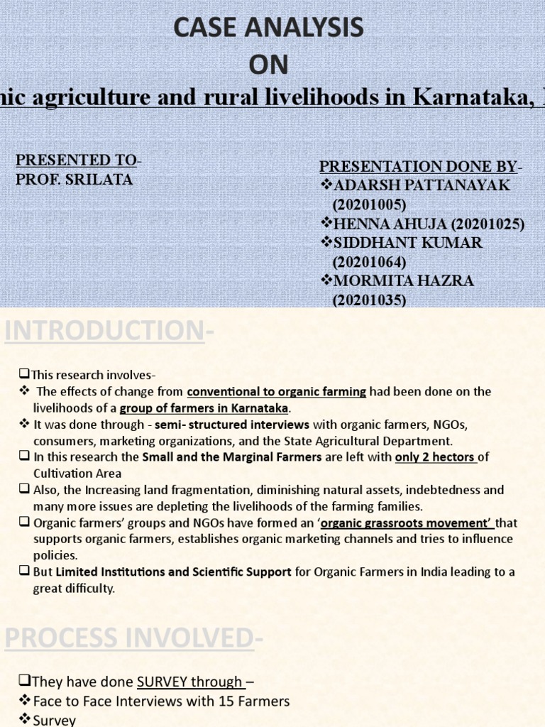 Impact of Organic Farming on Karnataka Farmers | PDF | Organic Farming ...