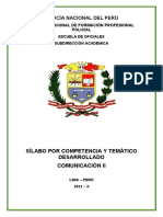 Silabo desarrollado-COMUNICACIÓN II-2022 II