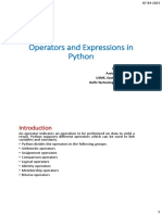 Operators and Expressions-Part1