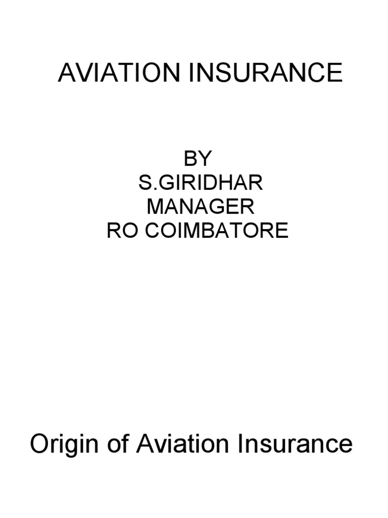 Aviation Insurance PDF Liability Insurance Insurance