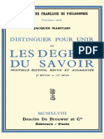 MARITAIN, J., Distinguier Pour Savoir, Ou Les Degres Du Savoir, 5 Ed., 1945 (En Francés)