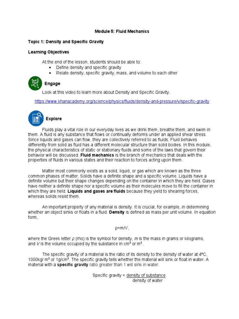 Module 5 Fluid Mechanics Pdf Buoyancy Pressure