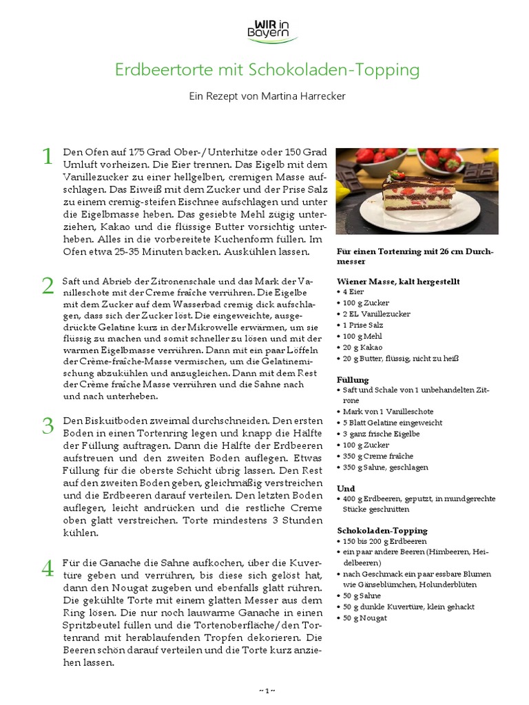 Rezept Erdbeer Torte Schokolade Topping Martina Harrecker 102 | PDF