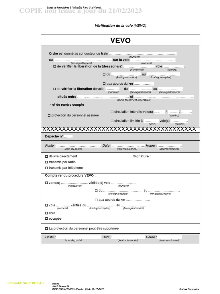 Vérification de la voie (VEVO) SNCF | PDF | Transport