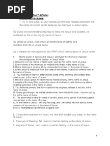 MARITAL BREAKTHROUGH Prayer