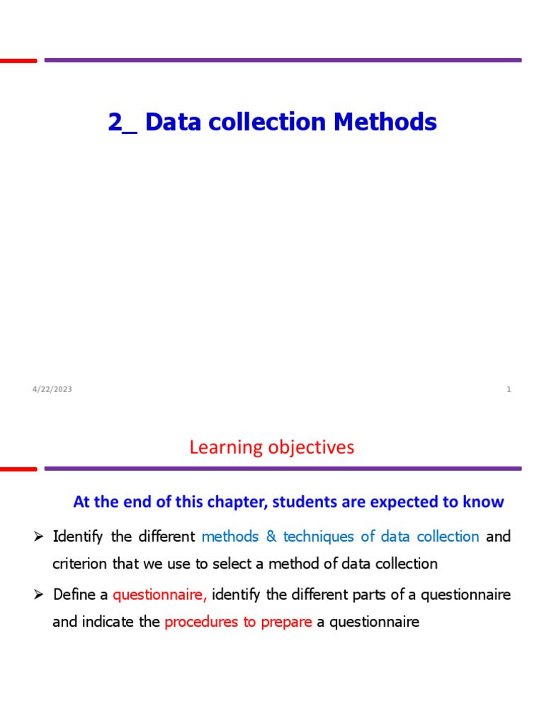 2Data Collection Methods PDF Questionnaire Data