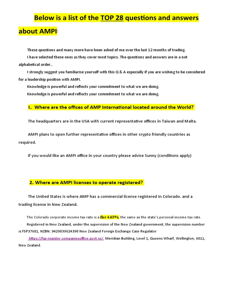 AMPI Leadership Q&A Guide | PDF | Cryptocurrency | Bitcoin