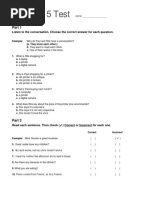 Top Notch 1 Units 1-5 Test