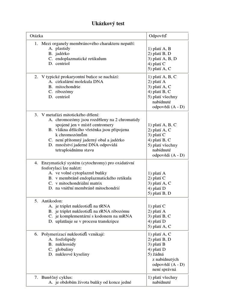 Vzorový Test | PDF
