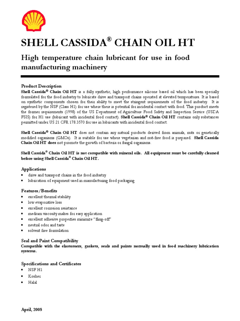 Cassid A Chain Oil HT | PDF