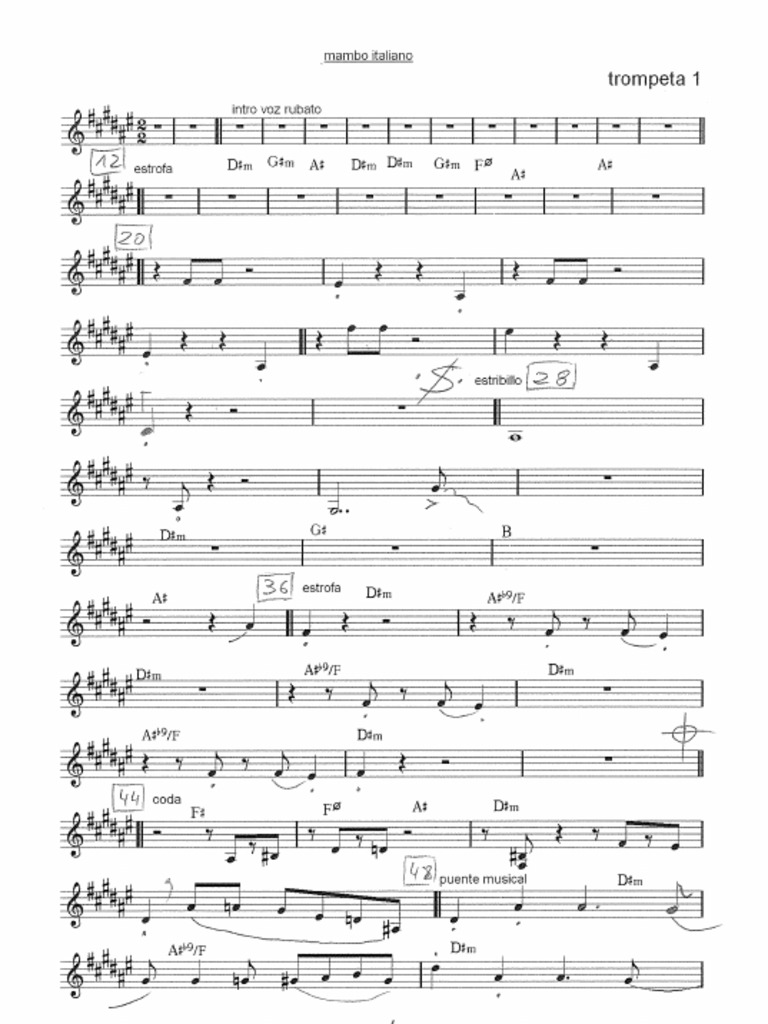 Mambo Italiano (Dean Martin) - TROMPETA 1 | PDF