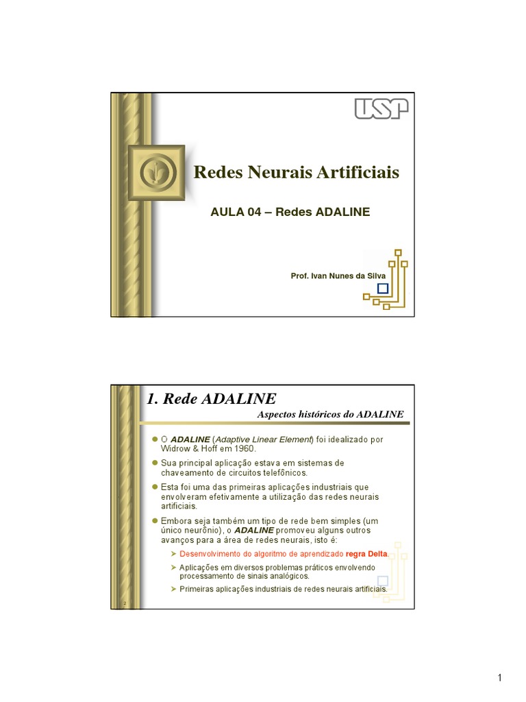 Funcionamento e Aplicações do ADALINE | PDF | Rede neural artificial ...