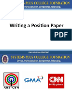 Lesson 11. Writing A Position Paper