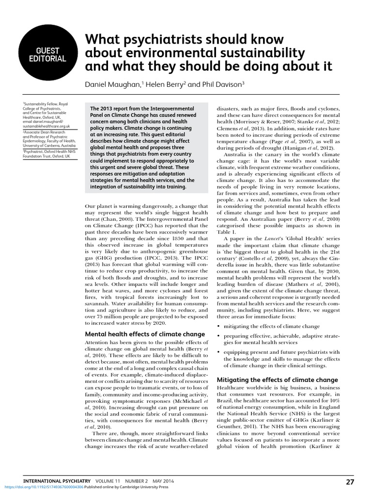 Maughan Et Al. 2014 What Psychiatrists Should Know About