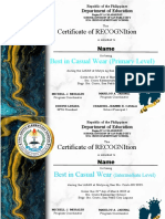 Minor Awards LM Certificate