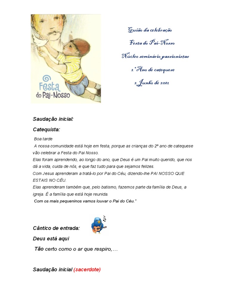 Guião Pai Nosso Pdf Oração Do Senhor Oração