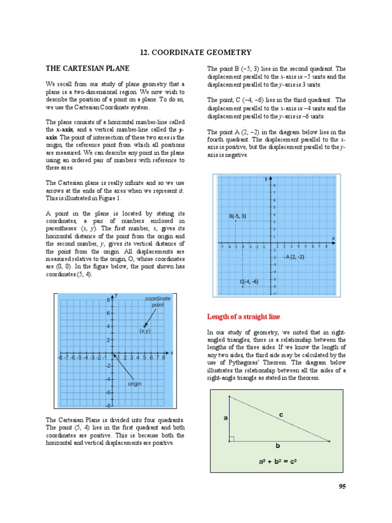 12.coordinate Geometry PDF Cartesian Coordinate System Slope