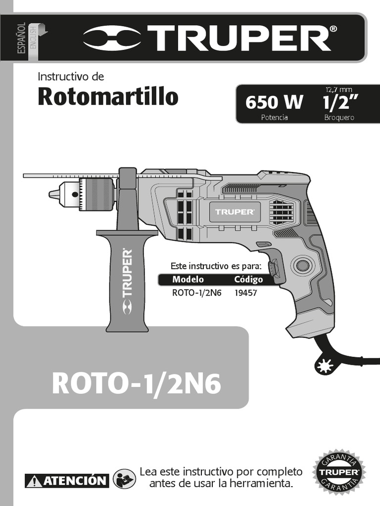 Instructivo Rotomartillo ROTO-1/2N6 | PDF