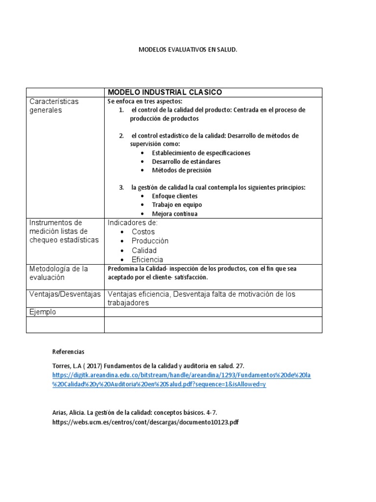 Modelos de Calidad en Salud | PDF