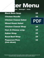 Menu Poker Room