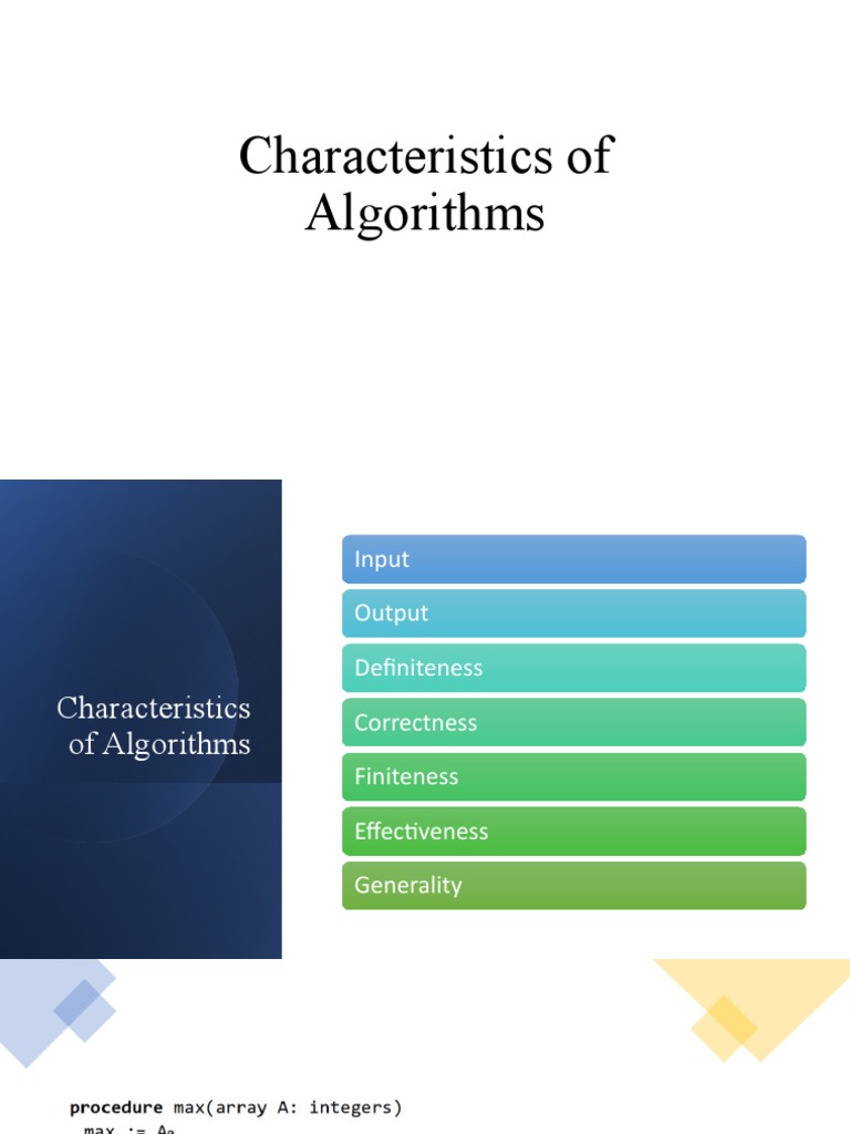 Characteristics of Algorithms | PDF