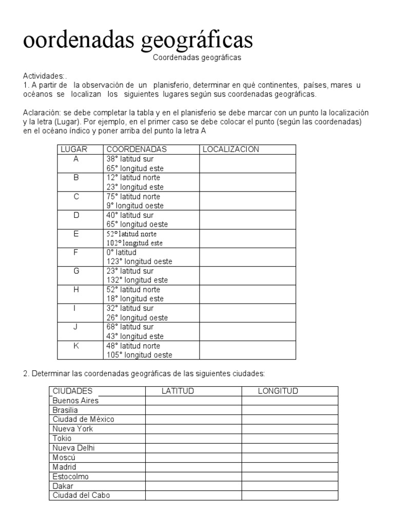 Coordenadas Geográficas PDF