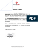 Certificado de Trabajo METRIX - Frank Tovar - Feb-2022