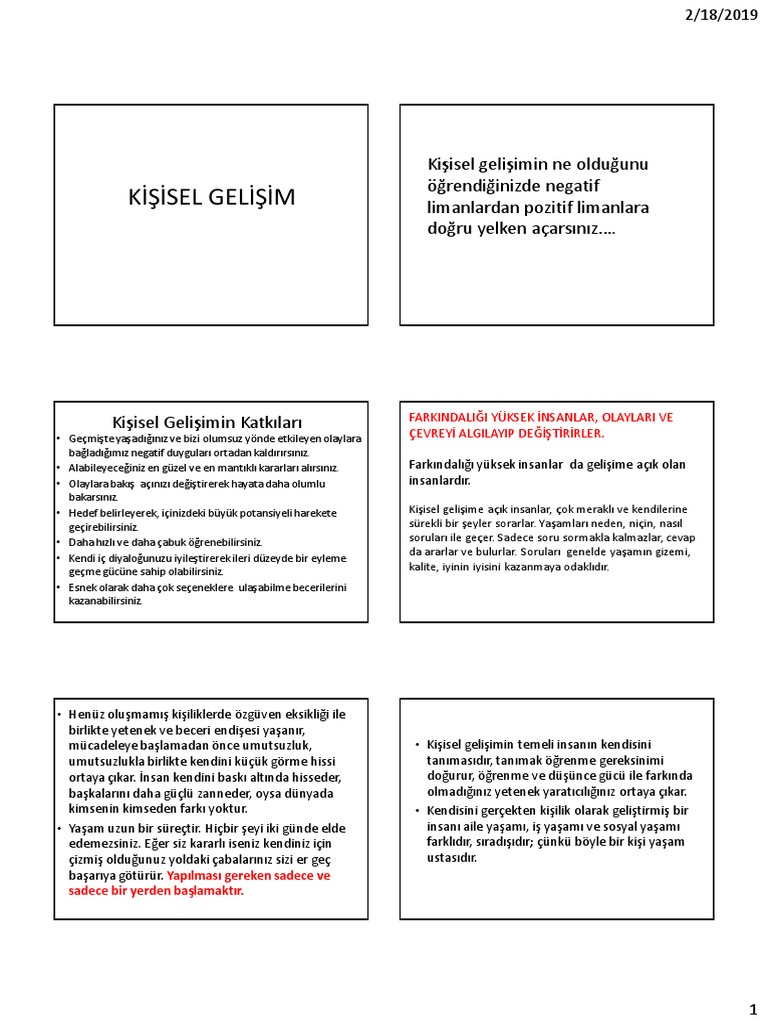 Kişisel Gelişim | PDF