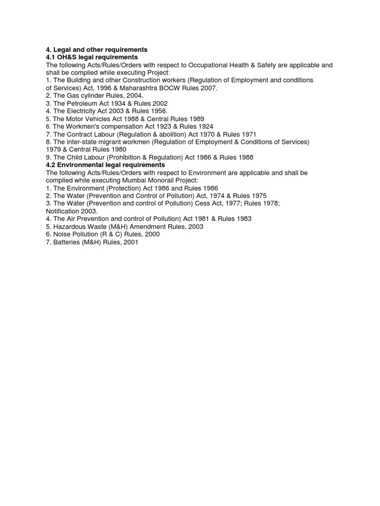 Legal Requirements | PDF | Science & Mathematics | Technology & Engineering