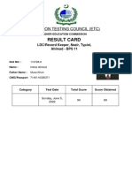 Etcrp Result Card