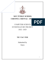 MCC Public School Chetpet, Chennai - 600031: Computer Science Investigatory Project 2022 - 2023